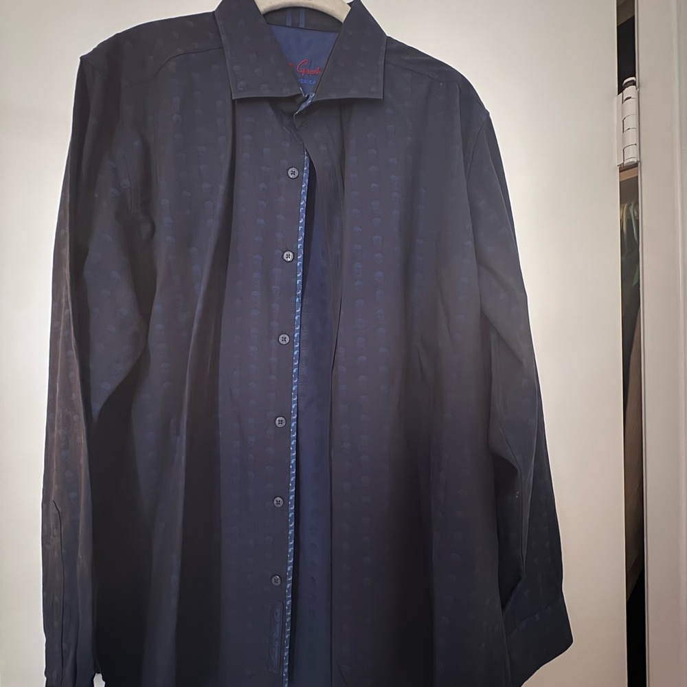 Robert Graham Dark Blue Casual Button Down Shirt